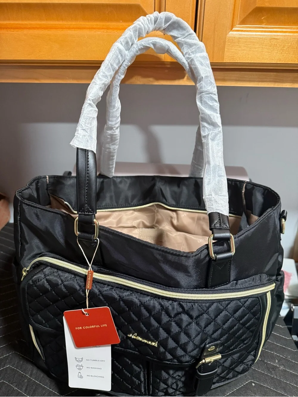 NWT LOVEVOOK Large Laptop Tote Bag / Work Bag - Black Nylon